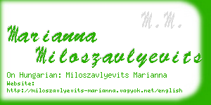 marianna miloszavlyevits business card